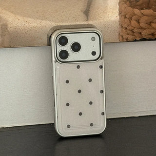 Cotton Dot iPhone 18 Pro Galaxy Epoxy Silver Bumper Case