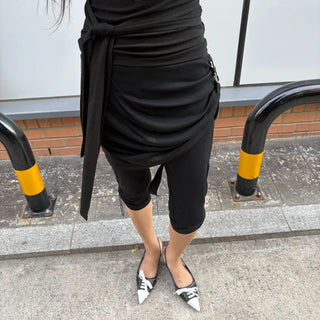 D-RING DRAPE SKIRT PANTS