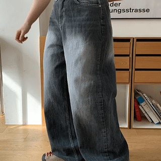 Ryoko Vintage Washed Wide Denim Pants
