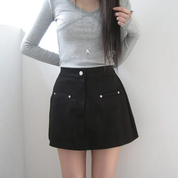 Rivet Line Mini Skirt