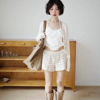 Weave knit shorts