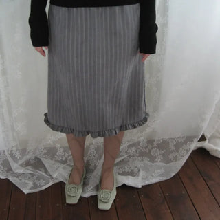 Striped Frill Layered Skirt