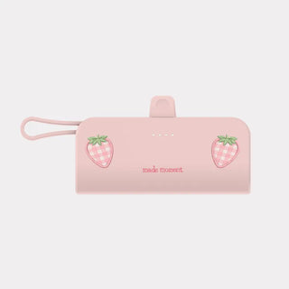Strawberry Picnic Docking Power Bank for iPhone and Galaxy Mini 5000mAh