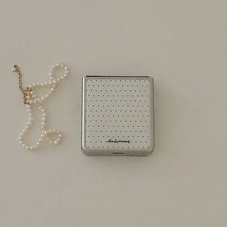 Basic Polka Galaxy Z-Flip Fold 8 Epoxy Silver Bumper Case