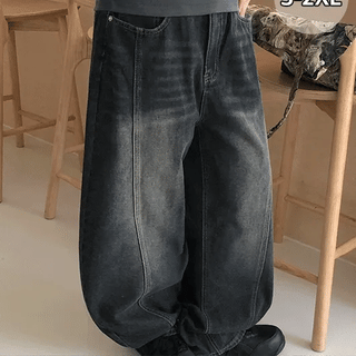 Kyopa ​​Cut-out Brushed Denim Wide Pants