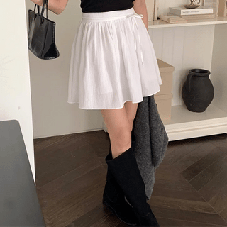 Flared Shirring Skirt