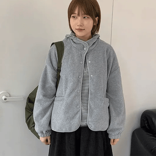 Dond Button Collar Fleece Jumper Jacket
