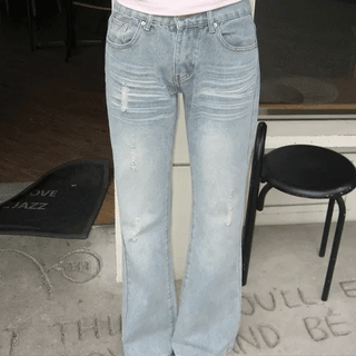 Flia Low-Waist Denim Bootcut Pants