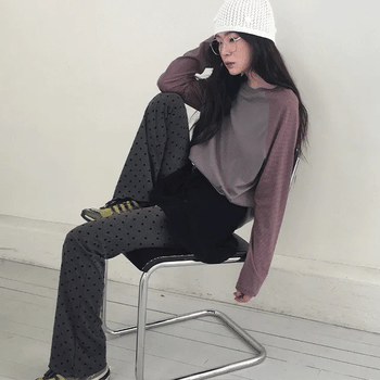 Revon Dot Banding Flare Leggings Pants