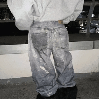back-painting face pants