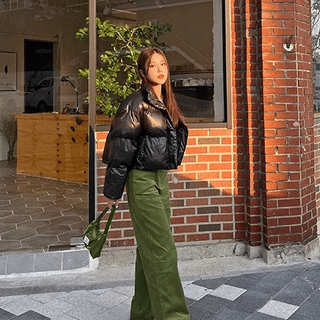 Nylon Duck Down Short Padded Jacket / 30% Duck Down