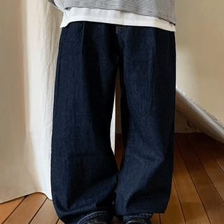 Kidu Pintuck Raw Denim Wide Pants