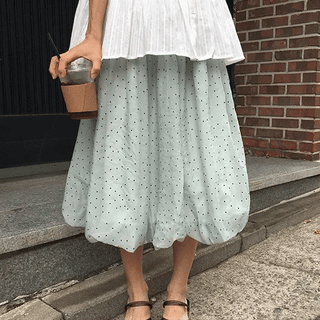 Kitoa Dot Chiffon Balloon Skirt