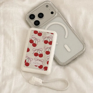 Ribbon Cherry MagSafe Mirror Power Bank 10,000mAh iPhone Wireless Charging