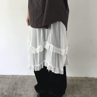 Chiffon Asymmetrical Frill Skirt (1 color)