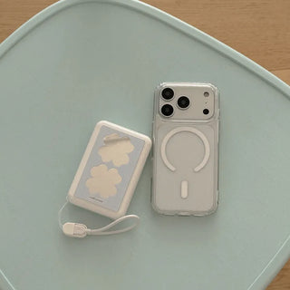 Pastel Clover MagSafe Mirror Power Bank 10,000mAh iPhone Wireless Charging