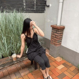 Model's Own* Additional Black Color Shoot* Confi Lace Sleeveless Top with Built-in Cups