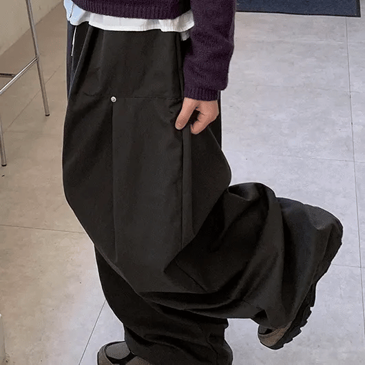 Riedel Pintuck Rivet Banding Wide Pants