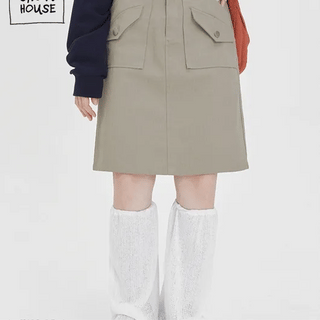 Febor Pocket Cotton Midi Skirt