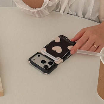 Terry Heart MagSafe Card Slot Wallet Pocket Case