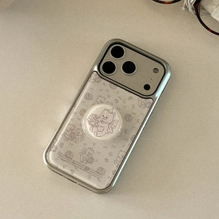Vintage Bakery Bears iPhone 18 Pro Galaxy MagSafe Silver Bumper Case
