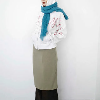 Dot Lettering Zip-up Hoodie
