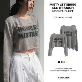 Misty Lettering See-through Net T-shirt