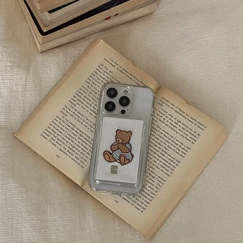 Teddy in Denim MagSafe Clear Jelly Hard Phone Case for iPhone 17 Pro Max