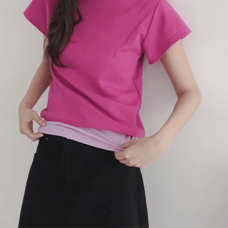 Pent Basic Colorful Short Sleeve T-shirt