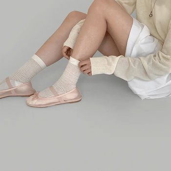 Ribbon mesh flat shoes