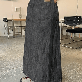 Ronconi Banding Cut-out Patch Denim Long Skirt