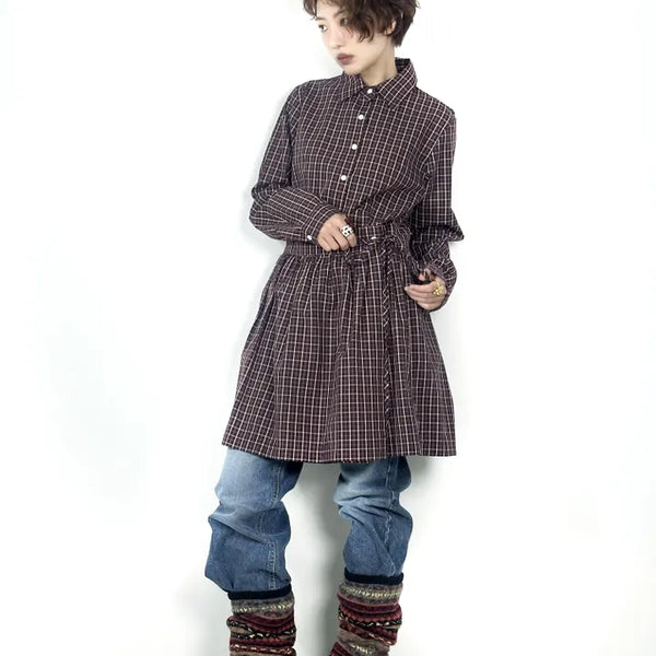 Marron check dress