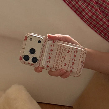 Winter Snowman MagSafe Card Slot Wallet Pocket Case