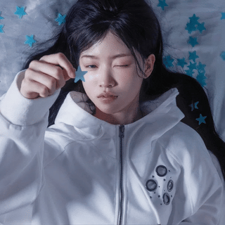 Star shirring hood zip-up
