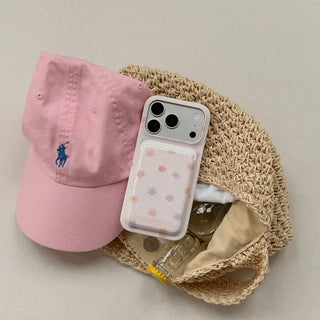 Baby Flower MagSafe Card Slot Wallet Pocket Case