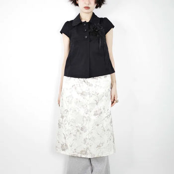 Floral satin skirt