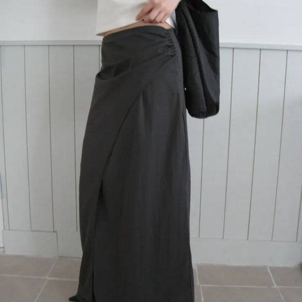 Noven Wrap Shirring Long Skirt