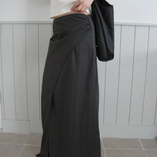 Noven Wrap Shirring Long Skirt
