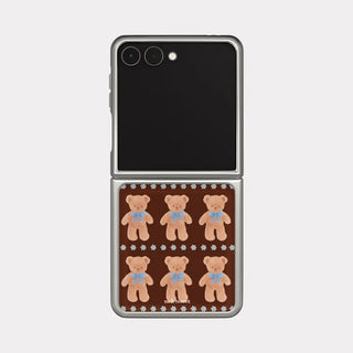 Cocoa Teddy Galaxy Z-Flip Fold 8 Epoxy Silver Bumper Case
