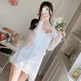 Amy Asymmetrical Frill Slip Dress