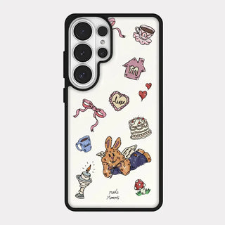 Sweet Bunny iPhone 18 Pro Galaxy MagSafe Black Bumper Case