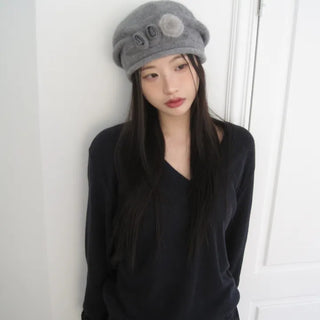 Rose Fur Beanie