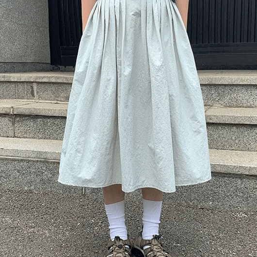 Gensot Nylon Banded Midi Skirt