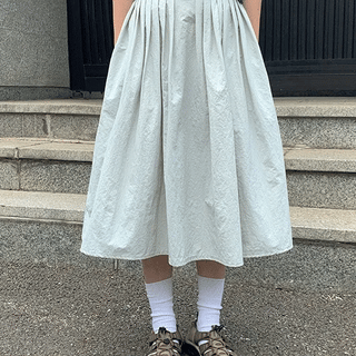 Gensot Nylon Banded Midi Skirt