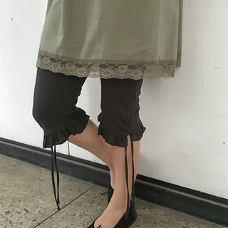 Liline Ribbon Shirred Capri Leggings Pants