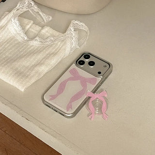 Ribbon Flow iPhone 18 Pro Galaxy Epoxy Silver Bumper Case