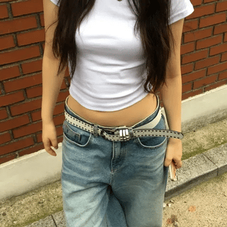 Suede stud belt