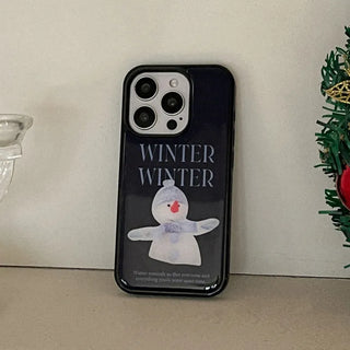 snowman iPhone 18 MagSafe Black Bumper Case