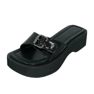 Platform Buckle Block Heel