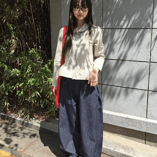 Kanahi Check Frill Long Sleeve Shirt